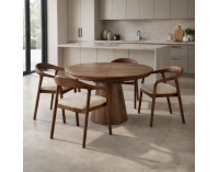 Jedálenská stolička Ardet - orech / béžová