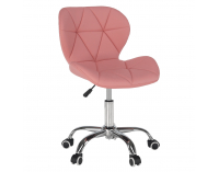 Kancelárske kreslo Argus - ružová (Velvet) / chróm