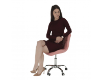 Kancelárske kreslo Argus - ružová (Velvet) / chróm