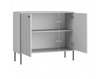 Dvojdverová komoda Aris 2D - sivá / čierna