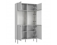 Vitrína Aris 2D - sivá / čierna