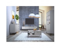 Dvojdverová komoda so zásuvkami Aris 2D3S - sivá / čierna