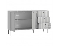 Dvojdverová komoda so zásuvkami Aris 2D3S - sivá / čierna