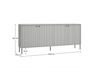 Štvordverová komoda Aris 4D - sivá / čierna