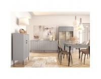 Štvordverová komoda Aris 4D - sivá / čierna