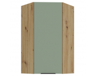 Horná rohová kuchynská skrinka Arsany 60x60 GN-108 1F - aquamarine / dub artisan