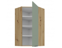 Horná rohová kuchynská skrinka Arsany 60x60 GN-108 1F - aquamarine / dub artisan