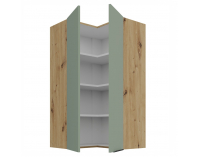 Horná rohová kuchynská skrinka Arsany 60x60 GN-108 2F - aquamarine / dub artisan