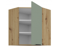 Horná rohová kuchynská skrinka Arsany 60x60 GN-72 1F - aquamarine / dub artisan