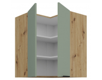 Horná rohová kuchynská skrinka Arsany 60x60 GN-72 2F - aquamarine / dub artisan