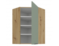 Horná rohová kuchynská skrinka Arsany 60x60 GN-90 1F - aquamarine / dub artisan