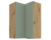 Horná rohová kuchynská skrinka Arsany 60x60 GN-90 2F - aquamarine / dub artisan