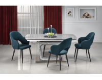 Rozkladací jedálenský stôl Artemon - sivý mramor / chróm