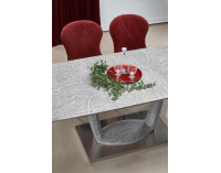 Rozkladací jedálenský stôl Artemon - sivý mramor / chróm