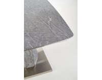 Rozkladací jedálenský stôl Artemon - sivý mramor / chróm