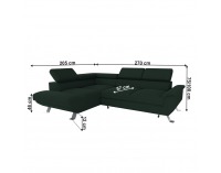 Rohová sedačka s rozkladom a úložným priestorom Artey Roh L - smaragdová