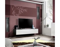 TV stolík Fly ZW - čierna / biely vysoký lesk