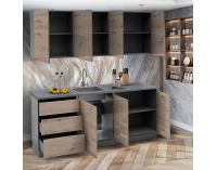 Kuchynská linka Asti 200 - dub artisan / grafit