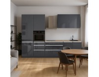 Kuchynská linka Asti 330 - antracit extra vysoký lesk / antracit