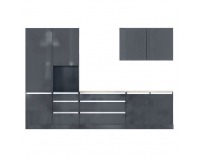 Kuchynská linka Asti 330 - antracit extra vysoký lesk / antracit