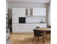 Kuchynská linka Asti 330 - biela extra vysoký lesk / biela