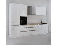 Kuchynská linka Asti 330 - biela extra vysoký lesk / biela