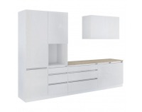 Kuchynská linka Asti 330 - biela extra vysoký lesk / biela