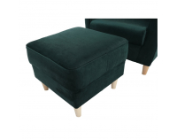 Kreslo (ušiak) s taburetkou Astrid - smaragdová