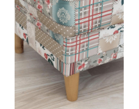 Kreslo (ušiak) s taburetkou Astrid - vzor patchwork Viorica 1