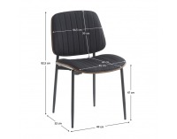 Jedálenská stolička Atina - čierna / orech / čierna