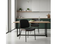 Jedálenská stolička Atina - čierna / orech / čierna