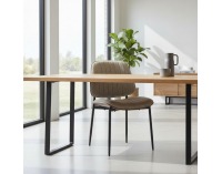 Jedálenská stolička Atina - svetlohnedá / orech / čierna