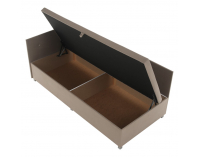 Čalúnená jednolôžková posteľ (váľanda) Auria Uni - béžovosivá