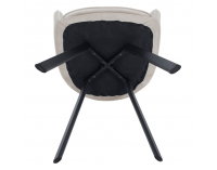 Jedálenské kreslo Auril - béžovosivá (Velvet) / čierna
