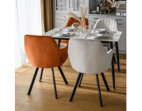 Jedálenské kreslo Auril - béžovosivá (Velvet) / čierna