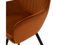 Jedálenské kreslo Auril - terakota (Velvet) / čierna