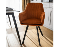 Jedálenské kreslo Auril - terakota (Velvet) / čierna