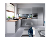 Rohová kuchynská linka Aurora P 300x240 - sivá / biela