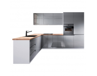 Rohová kuchynská linka Aurora P 300x240 - sivá / biela