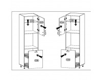 Potravinová skriňa Aurora D60P L - biela / sivý vysoký lesk