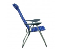 Záhradné lehátko Avelar - modrá / sivá