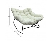 Záhradné kreslo Avis Typ 2 - béžová / čierna