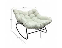 Záhradné hojdacie kreslo Avis - béžová / čierna