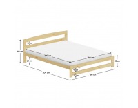 Drevená posteľ s roštom Azra 160x200 cm - prírodná