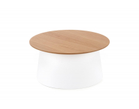 Okrúhly príručný stolík Azzura - prírodná / biela
