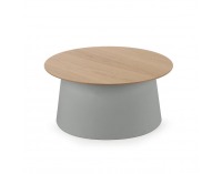 Okrúhly príručný stolík Azzura - prírodná / sivá