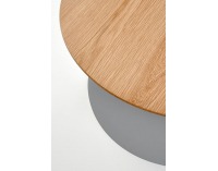Okrúhly príručný stolík Azzura - prírodná / sivá