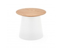 Okrúhly príručný stolík Azzura S - prírodná / biela