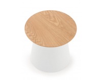 Okrúhly príručný stolík Azzura S - prírodná / biela