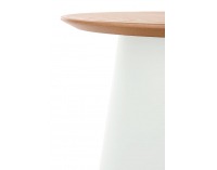 Okrúhly príručný stolík Azzura S - prírodná / biela